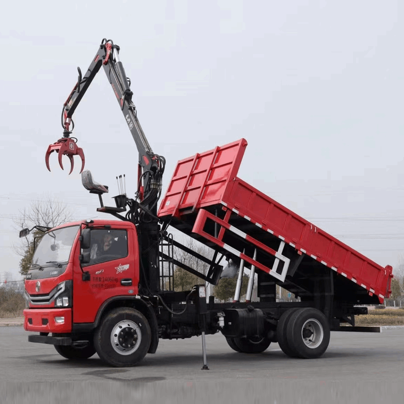 Dongfeng 4x2 truck-mounted crane with gripper