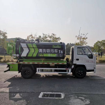 JMC 4x2 sludge transport truck  2 square water tank 4 square waste tank