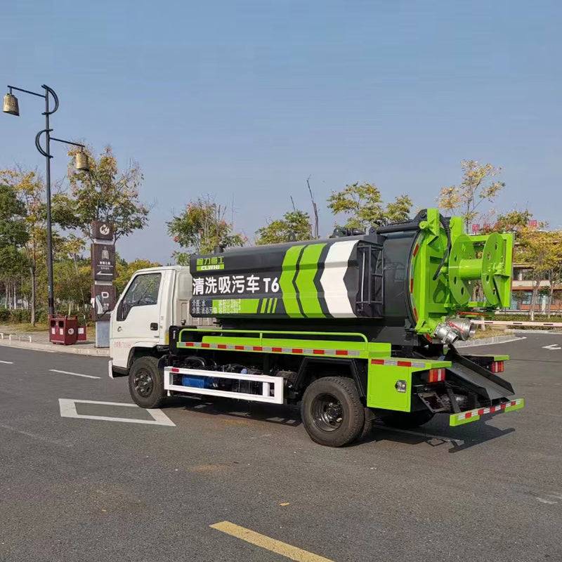 JMC 4x2 sludge transport truck  2 square water tank 4 square waste tank