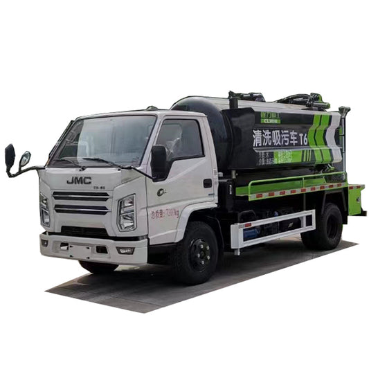 JMC 4x2 sludge transport truck  2 square water tank 4 square waste tank