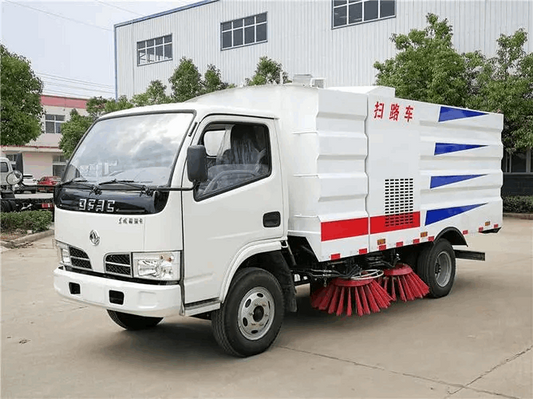 Dongfeng 4x2 sweeper sells diesel-powered street sweepers 4 cubic Dumpster 2 cubic water tank