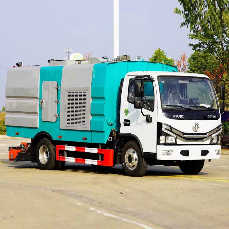 Dongfeng 4x2 road vacuuming truck 1 square water tank 4 square dustbins