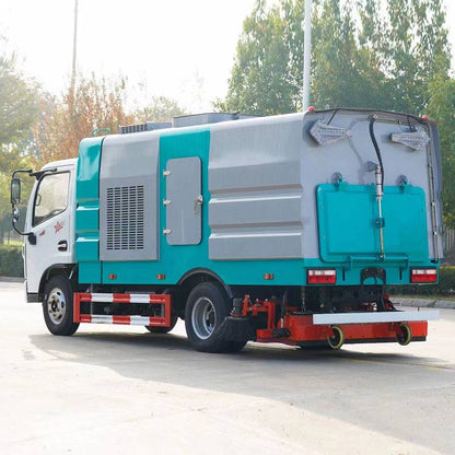 Dongfeng 4x2 road vacuuming truck 1 square water tank 4 square dustbins